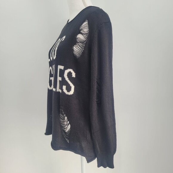 XXI Black Graphic Distressed Los Angeles Sweater - Picture 7 of 10